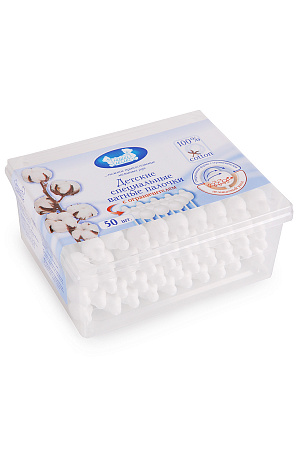 Детские специальные ватные палочки с ограничителем Наша Мама, 50 шт. Детские специальные ватные палочки с ограничителем Наша Мама, 50 шт.