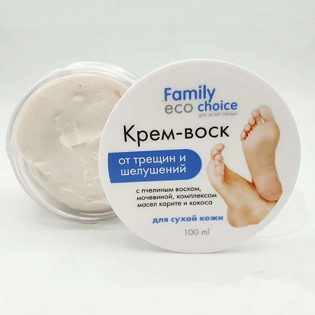 Крем-воск от трещин для очень сухой кожи серии "Family Eco Choice", 100 мл,  Крем-воск от трещин для очень сухой кожи серии "Family Eco Choice", 100 мл,