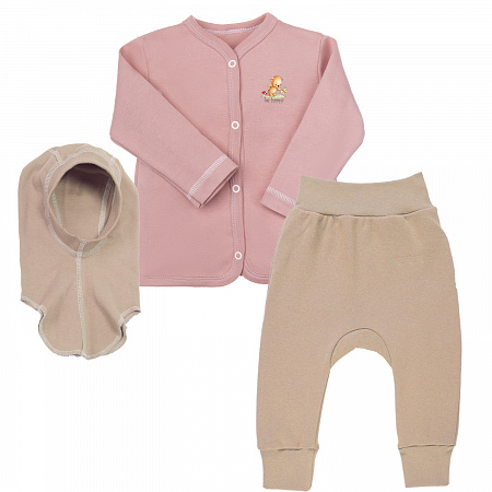 Набор одежды для малыша (шапочка-шлем, кофточка, штанишки)